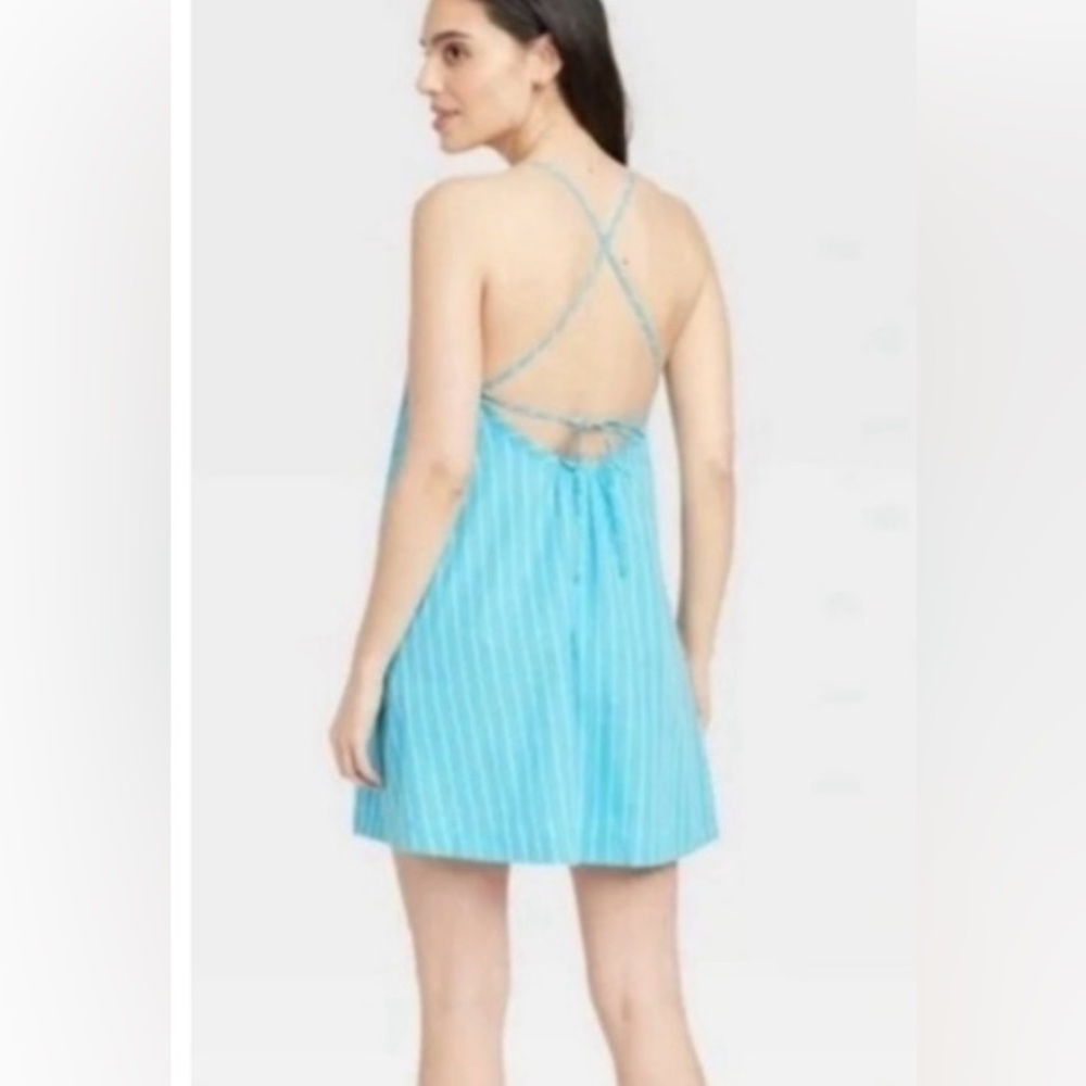 NWT A New Day Target Mini Dress Blue and White Stripe Medium